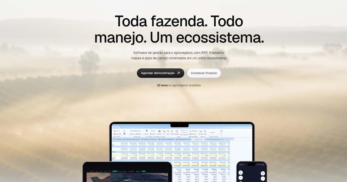 Interface da plataforma AGROs